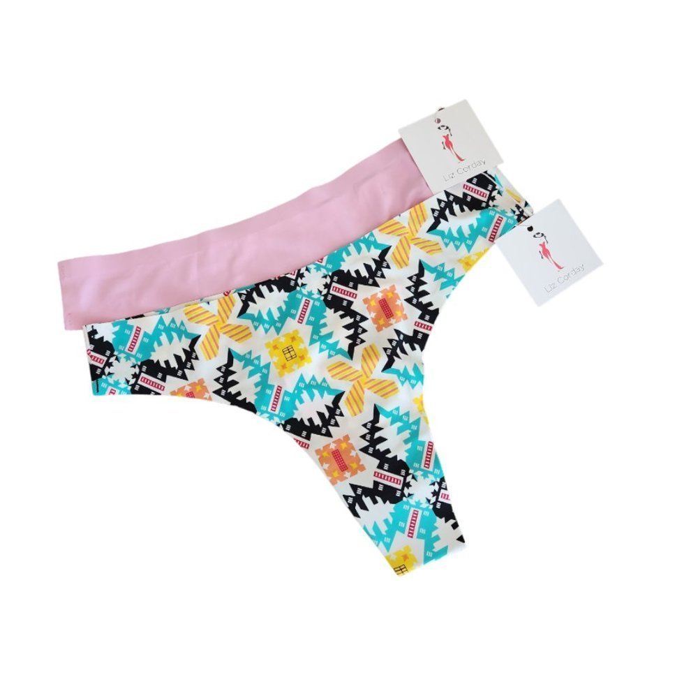 Liz Corday NWT panties for women thong size Large 2 pair